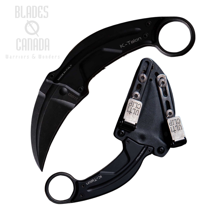 Extrema Ratio K-Talon Karambit Fixed Blade Knife, N690 Dark Stone, Aluminum Handle